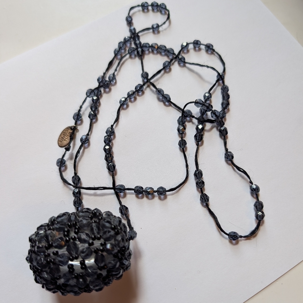 Maria Calderara Venezia Beaded Ball Pendant Necklace | Venetian Glass Crystal